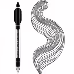 a black pen that is drawing wavy hair