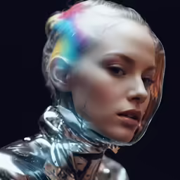 the woman has been altered to look like a robot