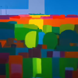 a brightly colored abstract painting that is very bright