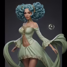 a woman with very big hair is dressed as a fairy