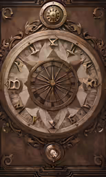 a close up view of an intricate clock face