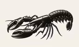 a cooked black lobster that is ready to eat