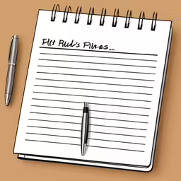 a note pad sitting next to a pen