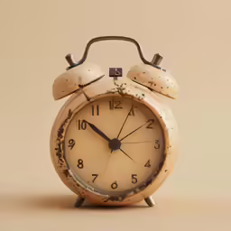 an old fashion clock on a table top