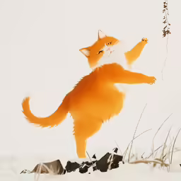 an image of a cat standing in the snow