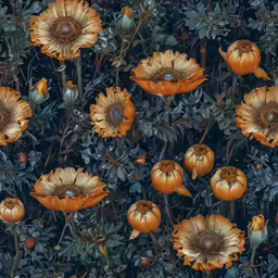 a flower covered in lots of bright orange flowers
