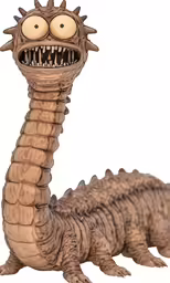 a plastic creature with some big eyes and large teeth