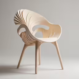 a chair that has a wavy design on it