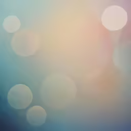 several round, abstract blurry objects are shown in the background