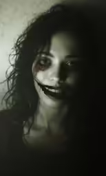 a woman that is in the dark with something on her face