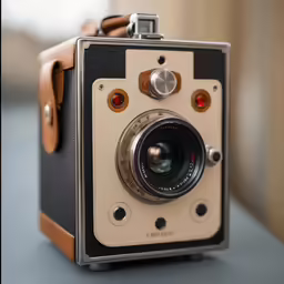 an old fashioned camera sitting on a table