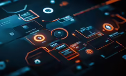 an abstract background with dark and orange colors