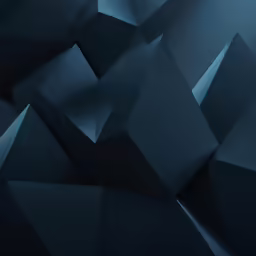 many black squares with different shapes in them
