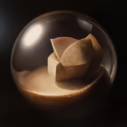 a close up of a glass bowl filled with dirt