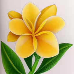 a drawing of yellow flower with green leaves,this is a pencil drawing of a yellow flower