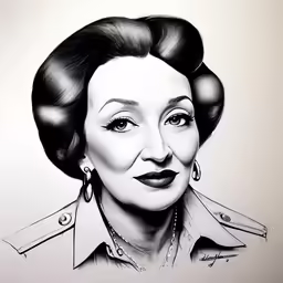 a woman in a uniform drawing