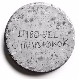 a piece of tin with writing written on it
