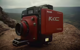 an image of a camera set up on some rocks