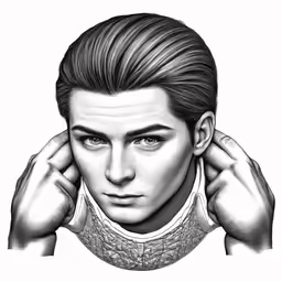 a pencil drawing of a man with long hair