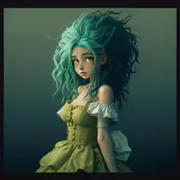 anime illustration of a woman in a yellow dress