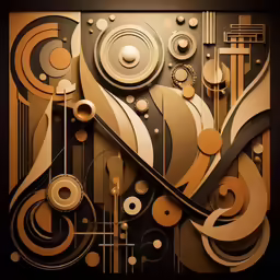 a painting with lots of lines and circles