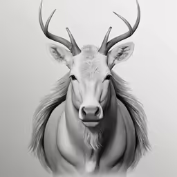 the head and horns of a white tailed deer