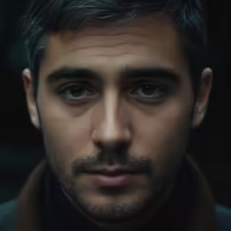 a close up of a man with a beard