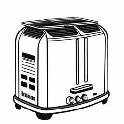 a black and white image of a toaster