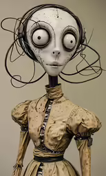 an illustration of a creepy doll with big eyes
