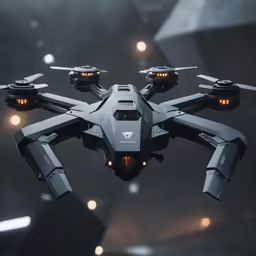 a futuristic object with light from its eyes