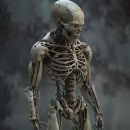 a human skeleton is shown in a still - life photo