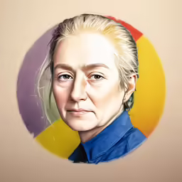 the portrait of an old woman is in a circle