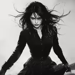 a woman holding a skateboard posing for a photo