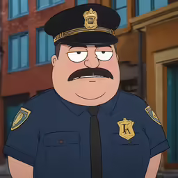 the police officer in a cartoon