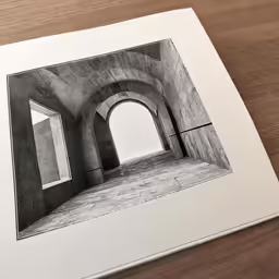 a black and white photo inside a picture frame