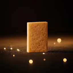 a piece of food sitting on top of a counter