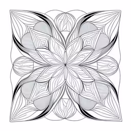 an art nouveau style flower drawing,an artistically designed monochrome image with leaves