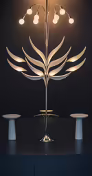 the light fixture has many flowers on it