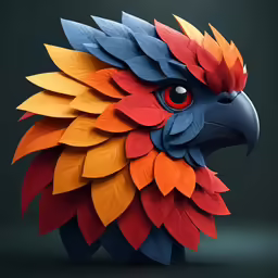 a model bird made out of 3d paper