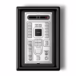 a black and white object with a remote control