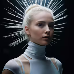 an image of a girl with hair blown out