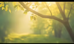 the sunlight shines through the trees in the woods