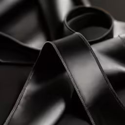 close up on black leather fabric