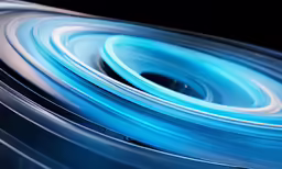 a bunch of abstract blue and white rings