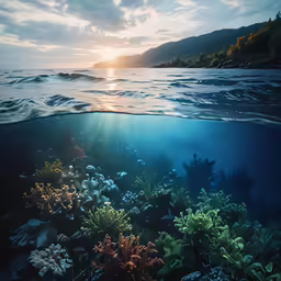 an ocean bottom is filled with small fish