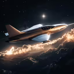 a white and black jet airliner in a sky