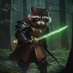 a rocket raccoon dressed as a character in star wars