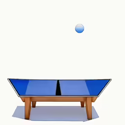 blue ping pong table on top of a white background