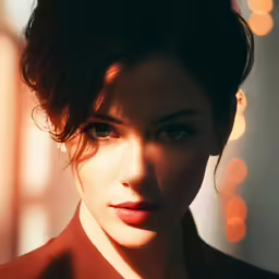 a beautiful young woman in red posing for the camera