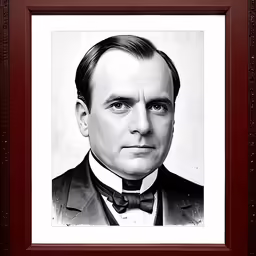 an old photo with a man in a bow tie